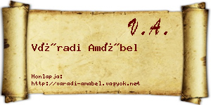 Váradi Amábel névjegykártya
